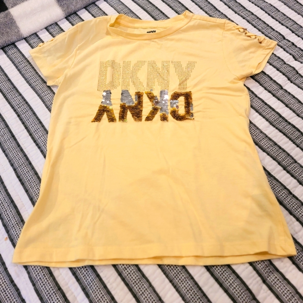 DKNY Yellow Short Sleeve Tee